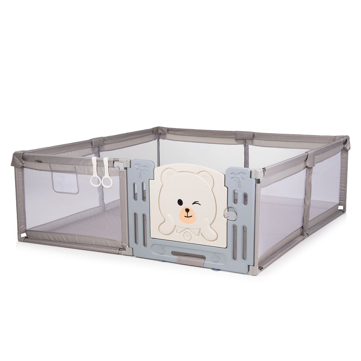 Chipolino Laufstall Amico Set Spielmatte 180 x 200 cm Halteringe Türe ab 1 Jahr beige