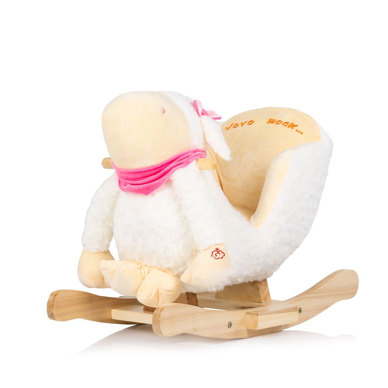 Chipolino Schaukeltier Sitz Musik Holz Pl&uuml;sch Handgriffe Fu&szlig;st&uuml;tze ab 10 Monate wei&szlig; - Bild 1