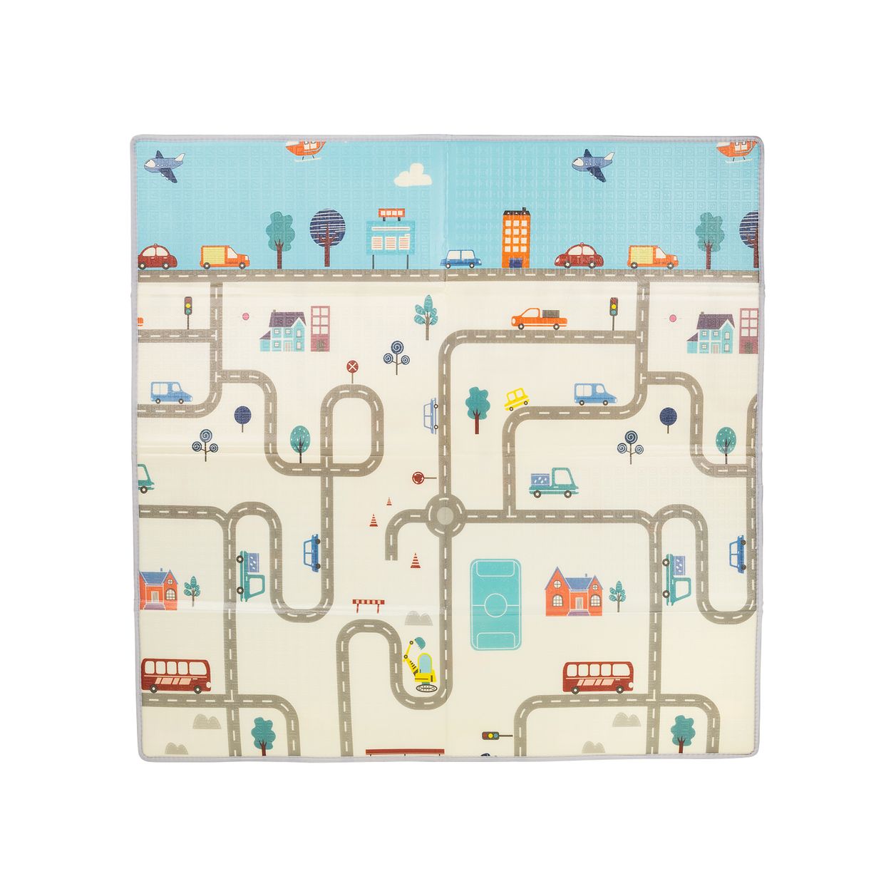 Chipolino Baby Spielmatte 178 x 178 cm faltbar wasserdicht leicht zu reinigen grau - Bild 1