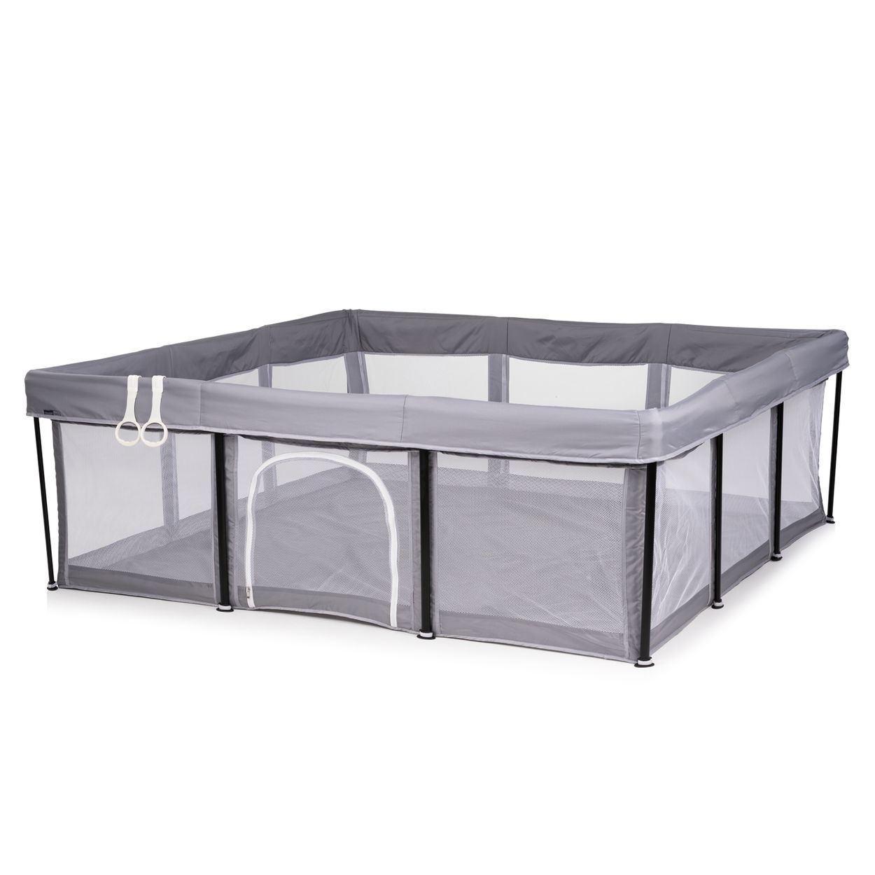 Chipolino Laufstall Easy Set Spielmatte 180 x 180 cm Aufbewahrungstasche weich grau - Bild 1
