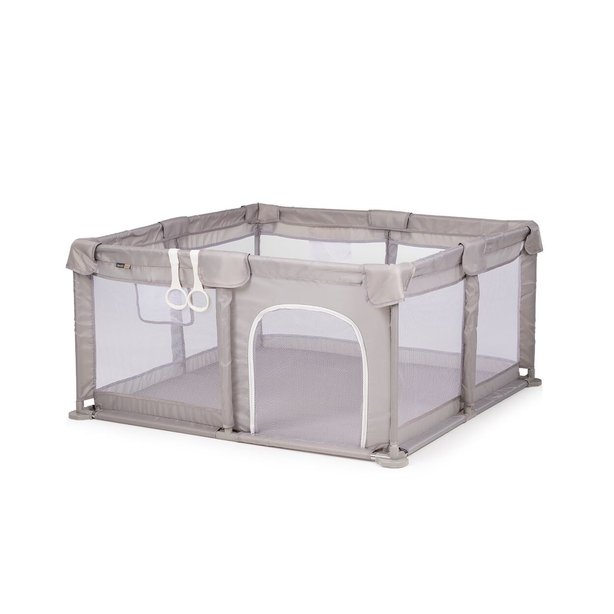 Chipolino Laufstall Fiesta 120 x 120 cm atmungsaktiv Eingang Aufbewahrungstasche beige