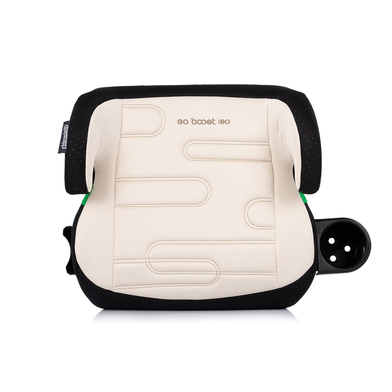 Chipolino Kindersitzerhöhung Go Boost i-Size Isofix (125-150cm) Getränkehalter schwarz beige | 03800933003386