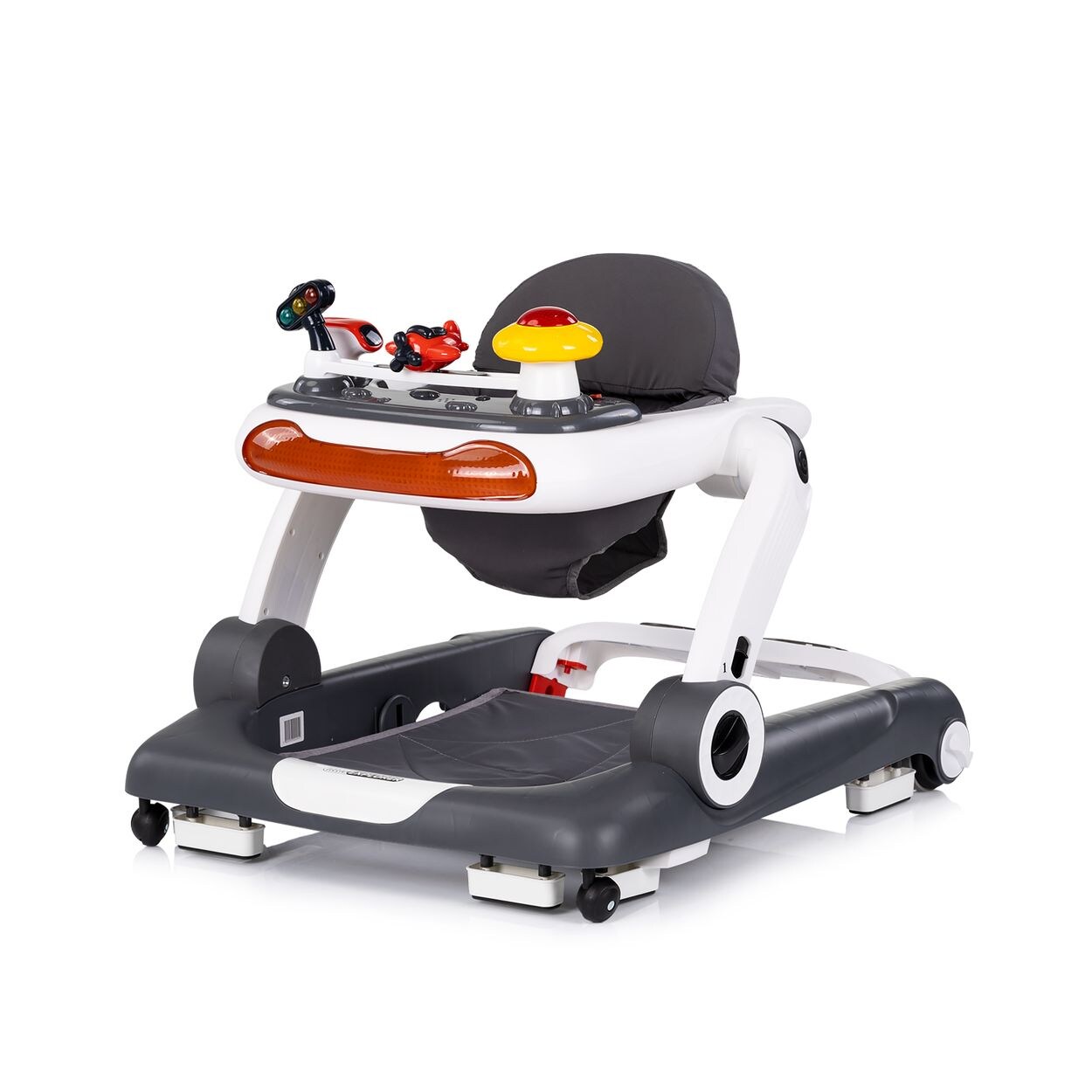 Chipolino Lauflernhilfe little Explorer 4 in 1 Laulernwagen Musik Stopper Räder grau