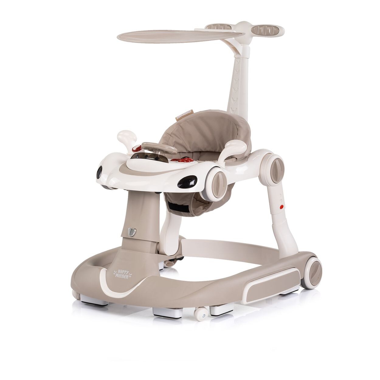 Chipolino Lauflernhilfe Happy Walker 5 in 1 Schaukelfunktion Musik Lichter Räder beige