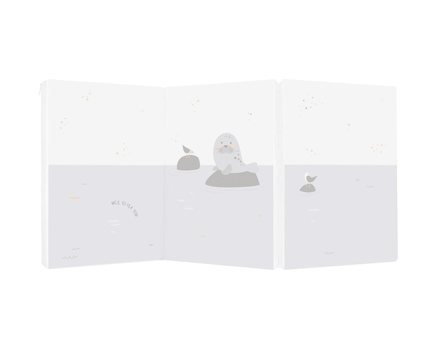 Kikka boo Babybett Faltmatratze Tiere 120 x 60 x 5 cm Baumwolle Rei&szlig;verschluss grau - Bild 1