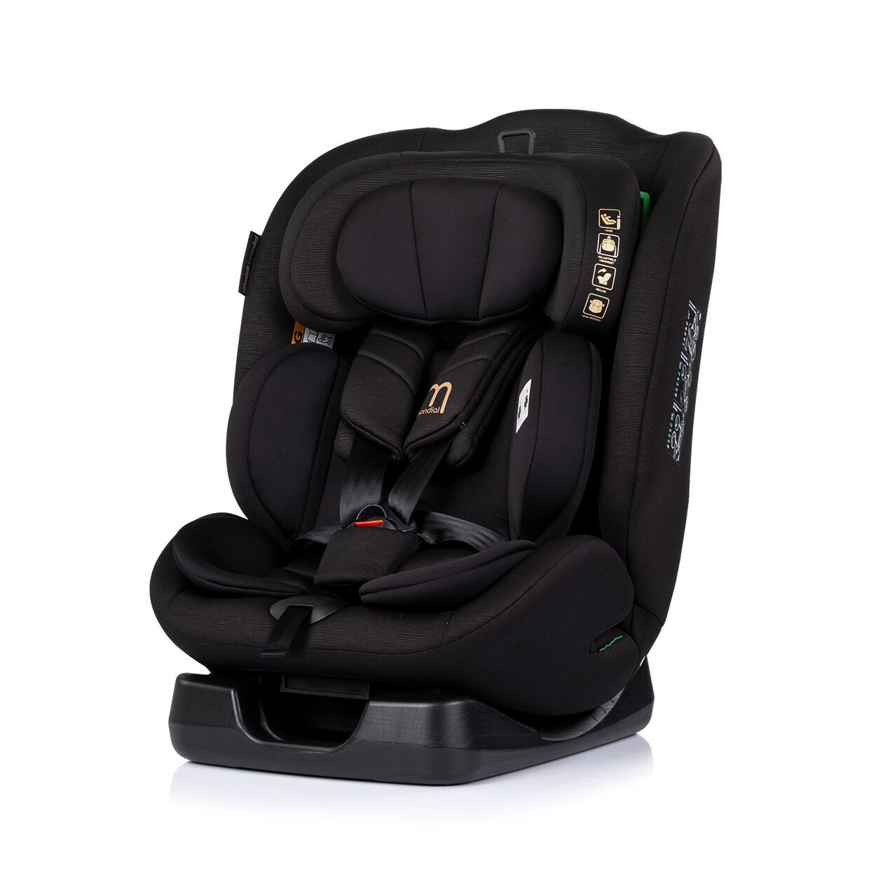 Chipolino Kindersitz Mondial i-Size (40-150cm) Liegeposition Kopfstütze Gurt schwarz