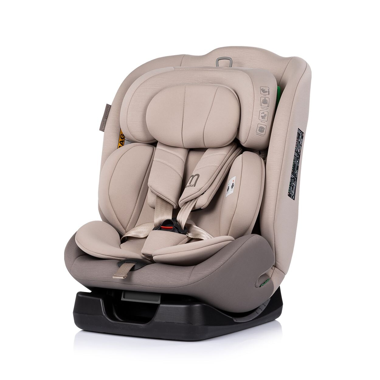 Chipolino Kindersitz Mondial i-Size (40-150cm) Liegeposition Kopfstütze Gurt beige