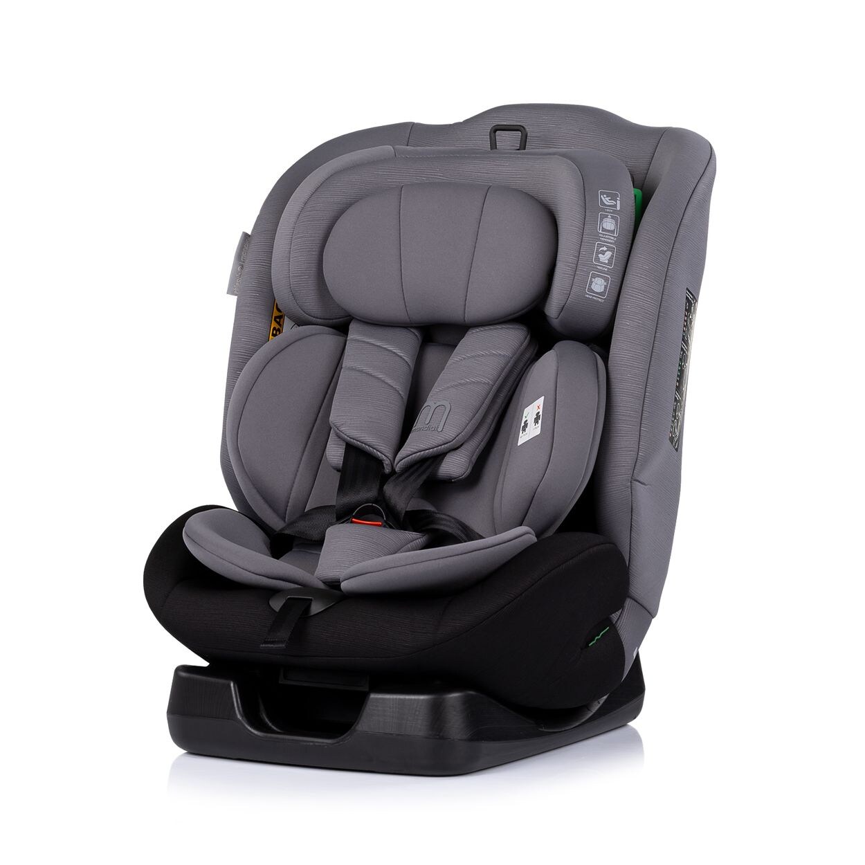Chipolino Kindersitz Mondial i-Size (40-150cm) Liegeposition Kopfstütze Gurt grau