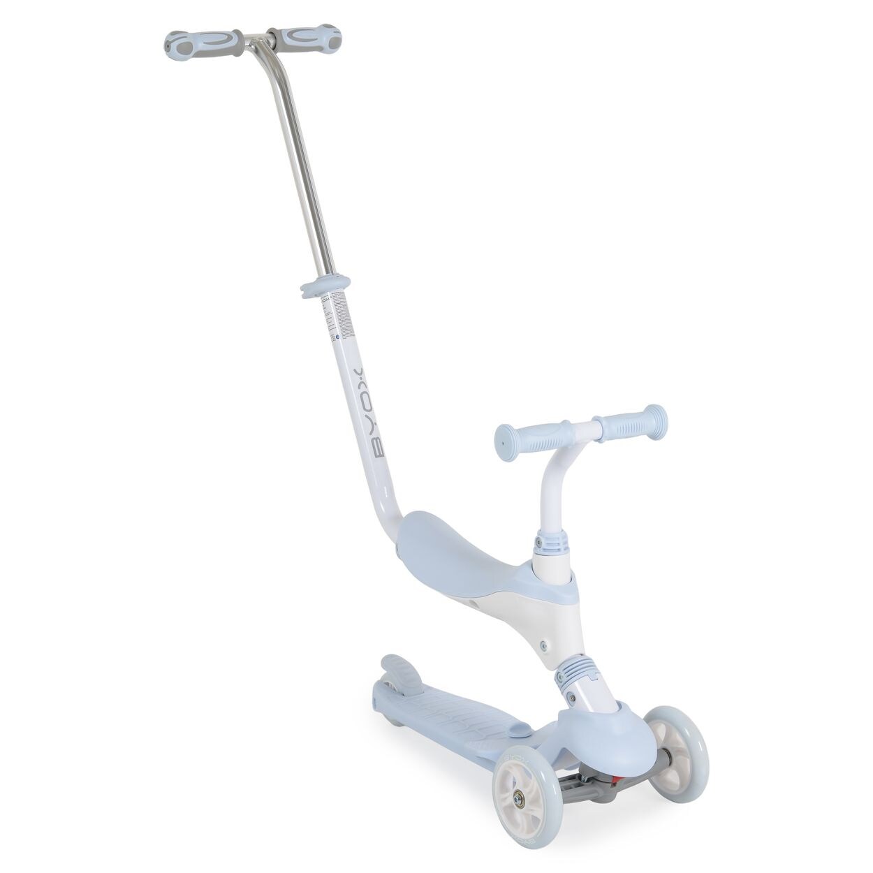 Byox Kinderroller Tristar 3 in 1 Roller Rutscher Schiebestange PU Räder ABEC-5 hellblau