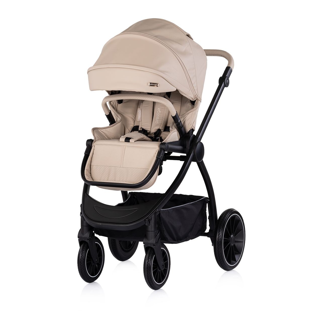 Chipolino Kombikinderwagen 3 in 1 Prestige Babywanne Rucksack i-Size Babyschale hellbraun