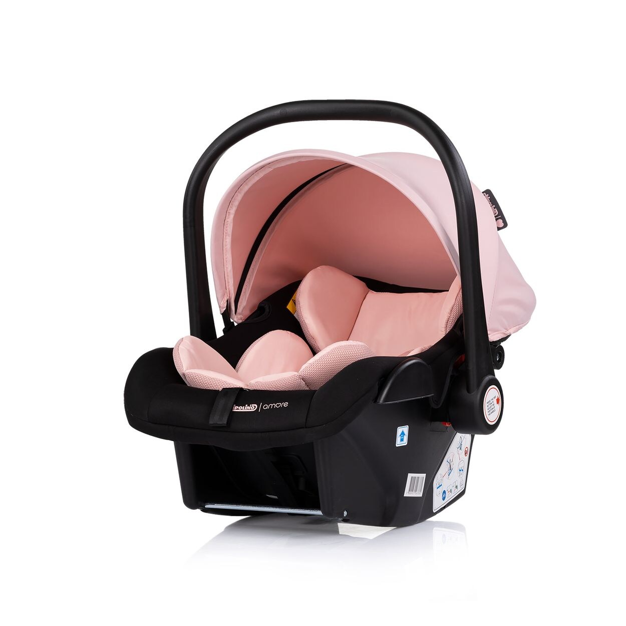 Chipolino Babyschale Amore i-Size Gruppe 0+ (0 - 13 kg) Kissen Griff verstellbar rosa pink