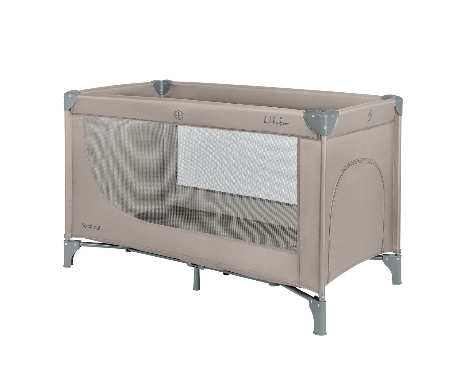 Kikkaboo Reisebett so gifted eine Ebene, weiche Matratzenauflage, Seiteneingang beige braun - Bild 1