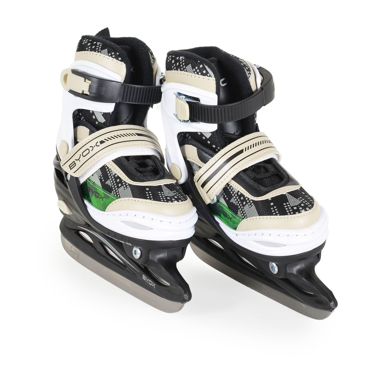 Byox Kinder Inliner, Schlittschuhe 2 in 1 Iceberg PU-Räder Schnürrsenkel Tasche Größe M (34-37)