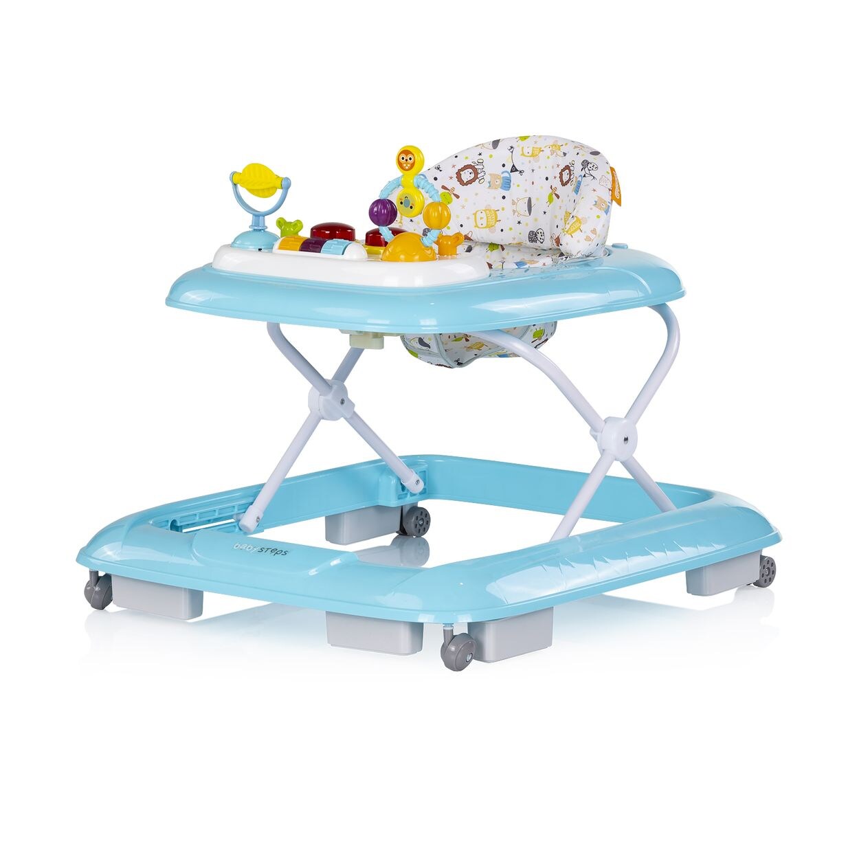 Chipolino Lauflernhilfe Baby Steps Musik Spielpanel Räder Stopper klappbar Licht blau