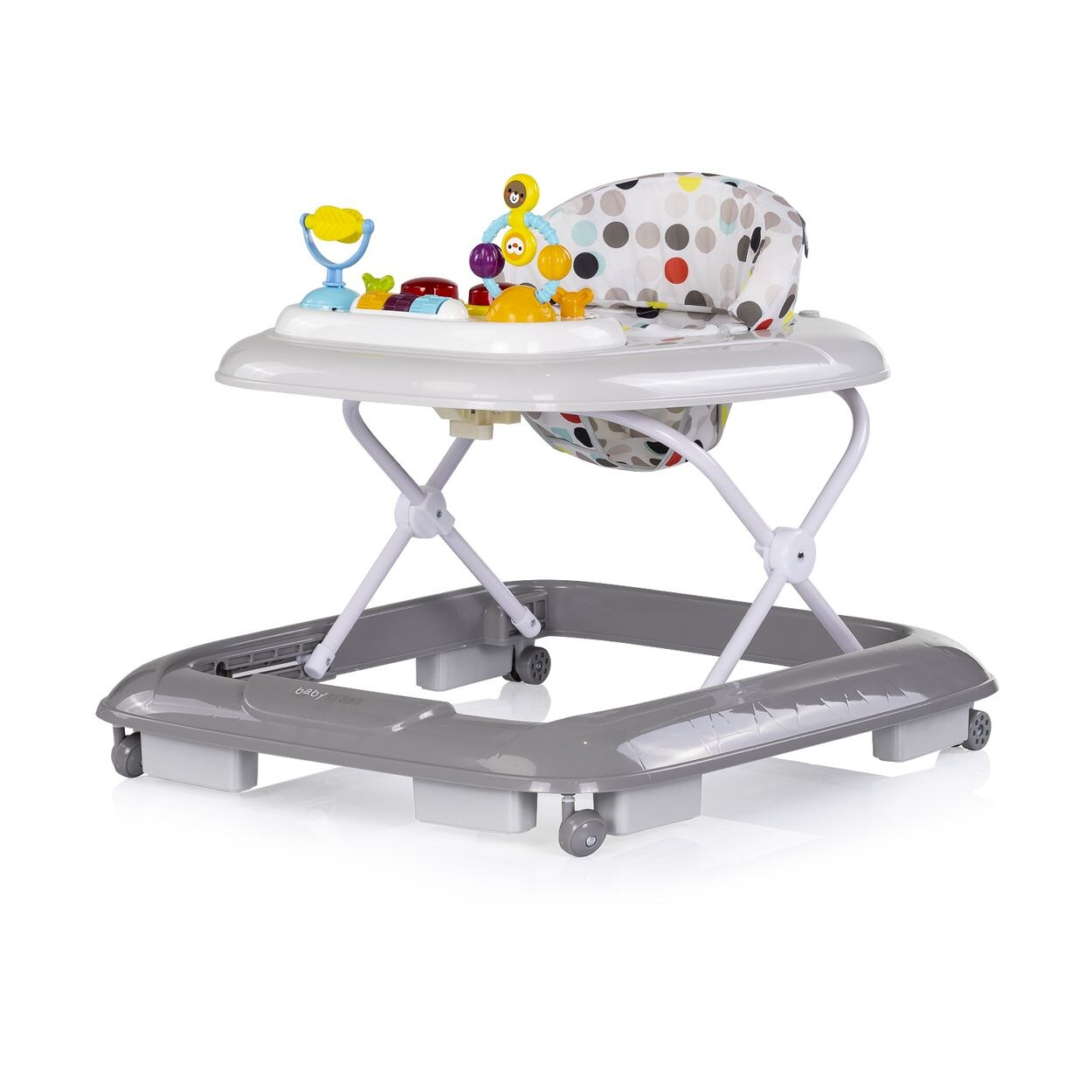 Chipolino Lauflernhilfe Baby Steps Musik Spielpanel Räder Stopper klappbar Licht grau