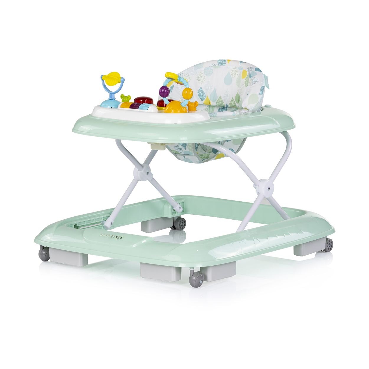 Chipolino Lauflernhilfe Baby Steps Musik Spielpanel Räder Stopper klappbar Licht türkis | 03800933002525