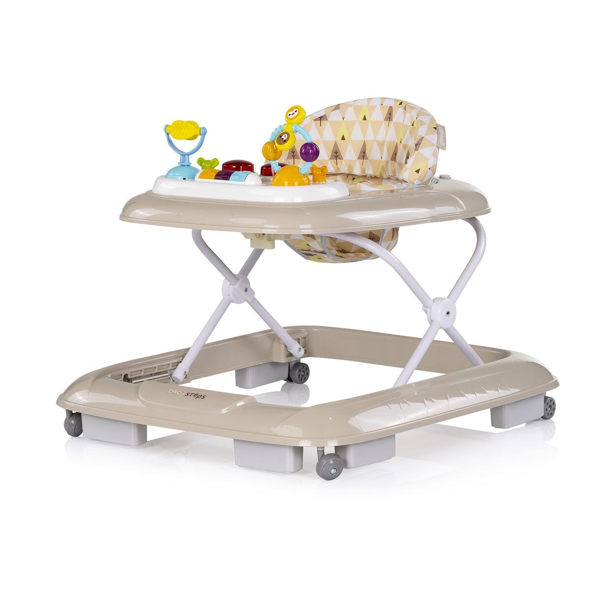 Chipolino Lauflernhilfe Baby Steps Musik Spielpanel Räder Stopper klappbar Licht beige