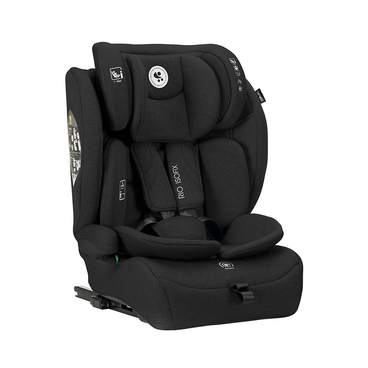 Lorelli Kindersitz Rio i-Size (76 - 150 cm) Isofix Top Tether Kissen verstellbar black
