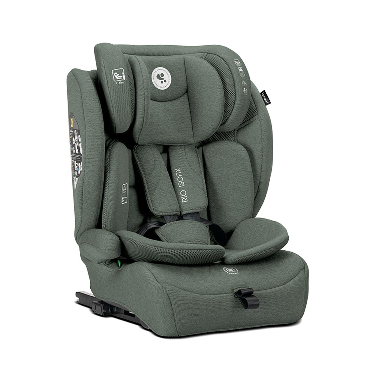 Lorelli Kindersitz Rio i-Size (76 - 150 cm) Isofix Top Tether Kissen verstellbar dunkelgrün
