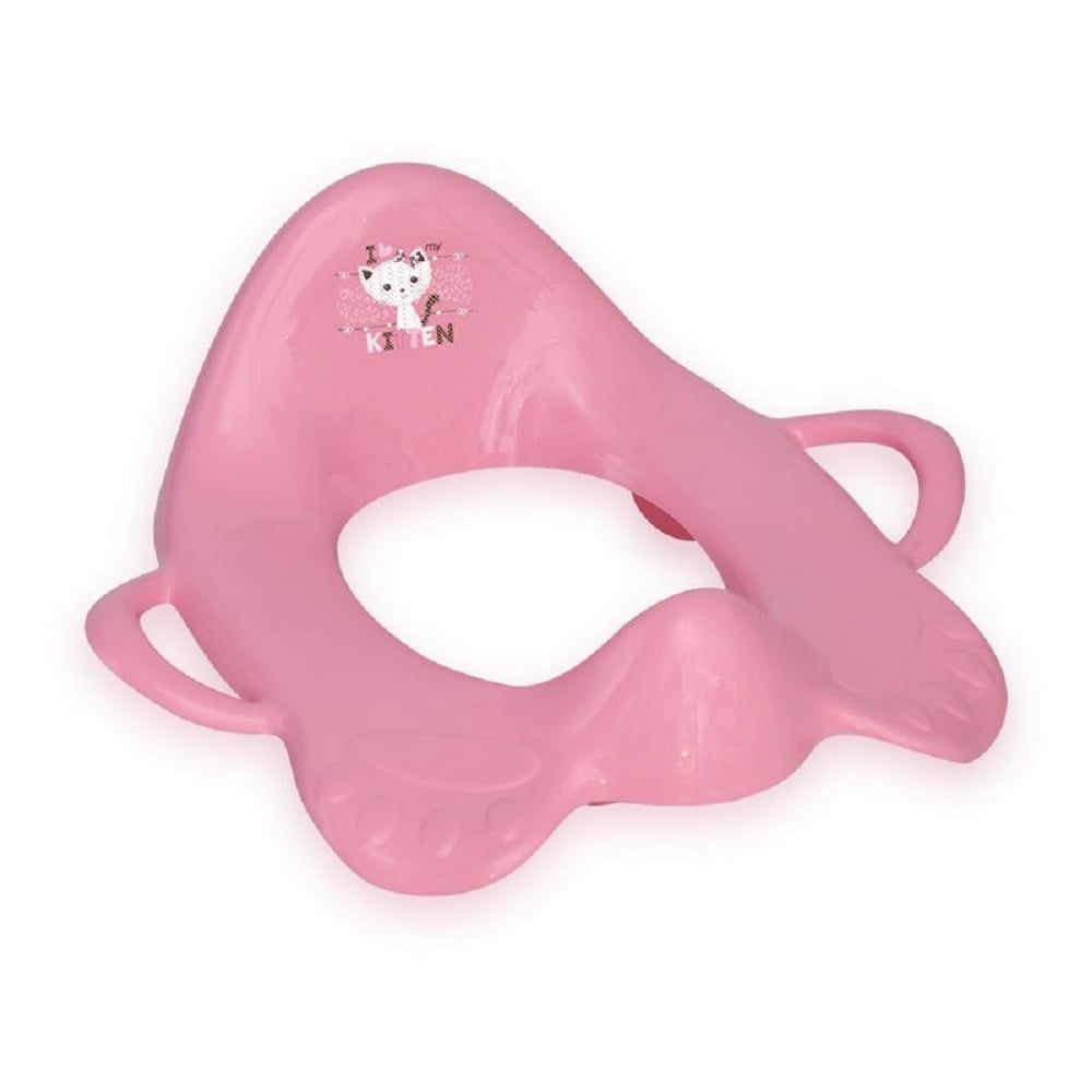 Lorelli Toilettenaufsatz Toilettensitz mit Griffe Spritzschutz ergonomische Form rosa - Bild 1