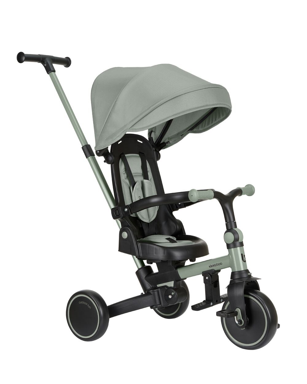 Kikka boo Dreirad Aluma 5 in 1 Laufrad Schiebegriff Fußstütze Tragegriff Bremse grün | 03800171223157