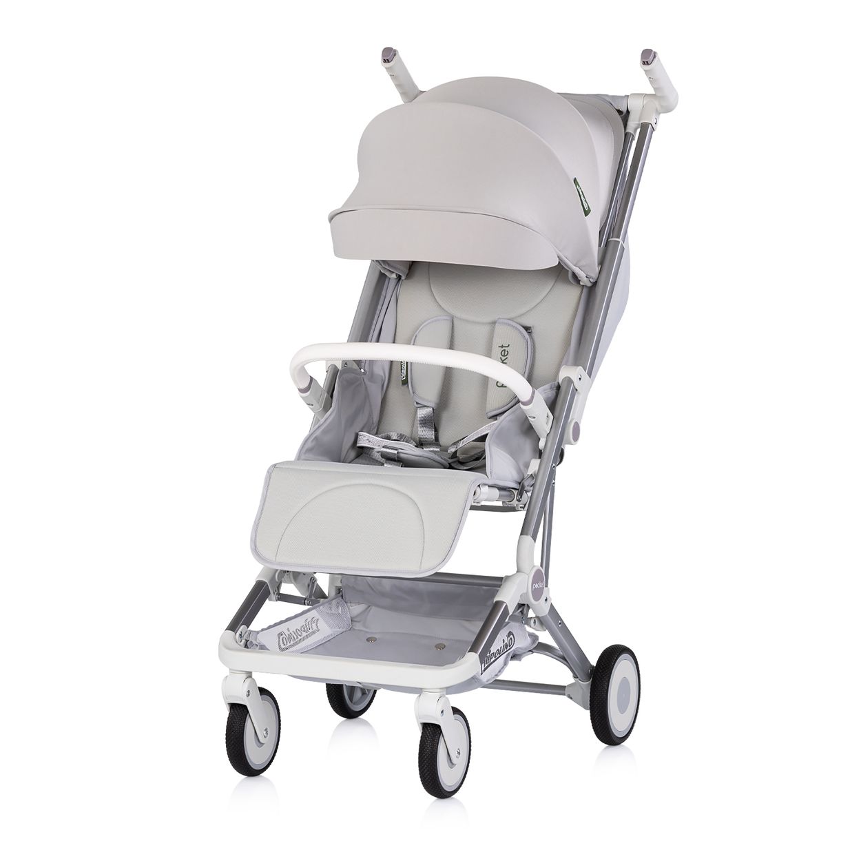 Chipolino Kinderwagen Buggy Pocket klappbar Korb Frontb&uuml;gel Sonnendach bis 22 kg grau - Bild 1