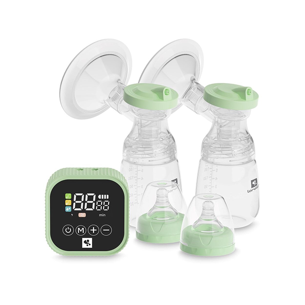 Lorelli Doppelmilchpumpe Eva elektrisch Fassungsvermögen 180ml USB-Kabel Timer grün