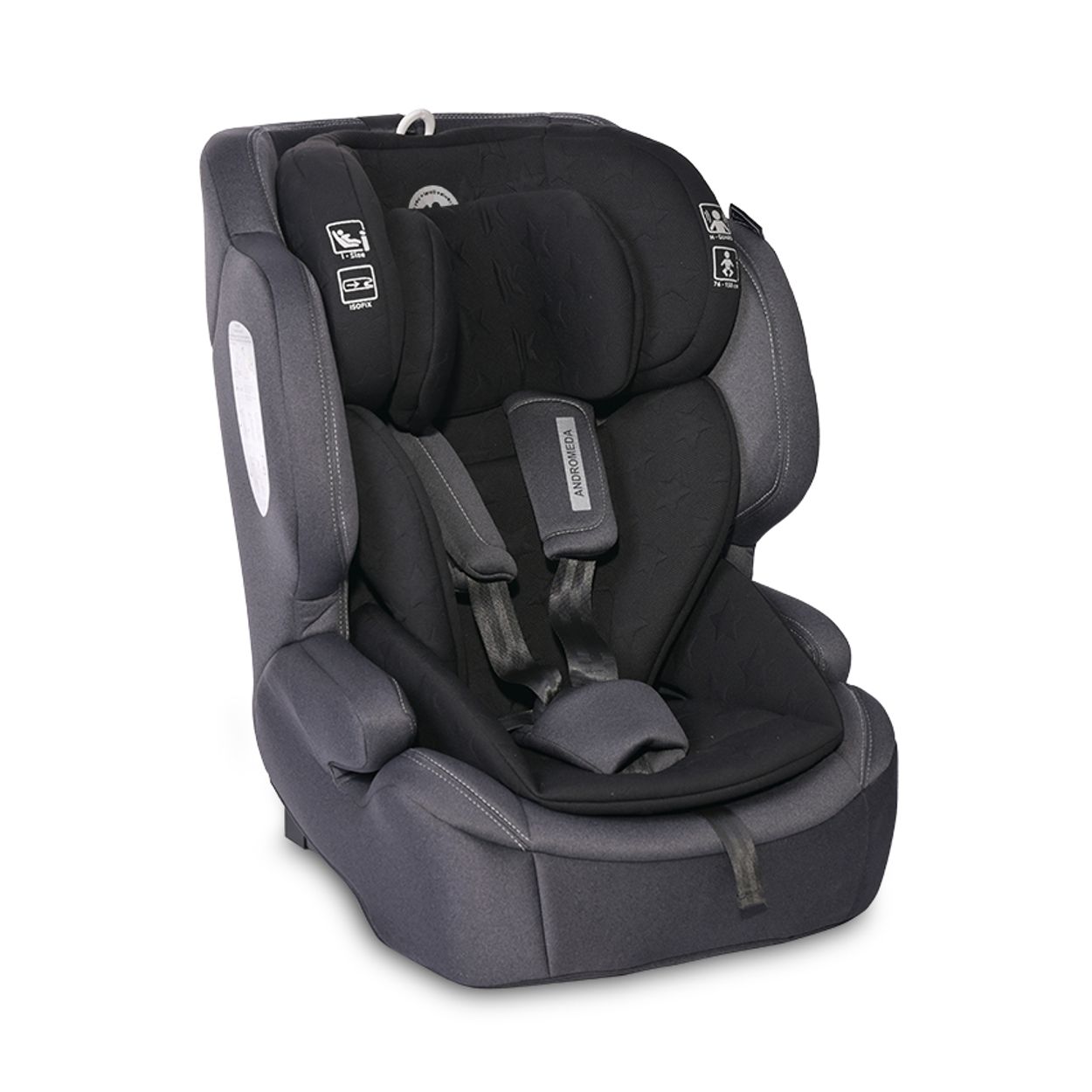 Lorelli Kindersitz Andromeda i-Size (76-150 cm) Isofix, Top Tether, verstellbar schwarz - Bild 1