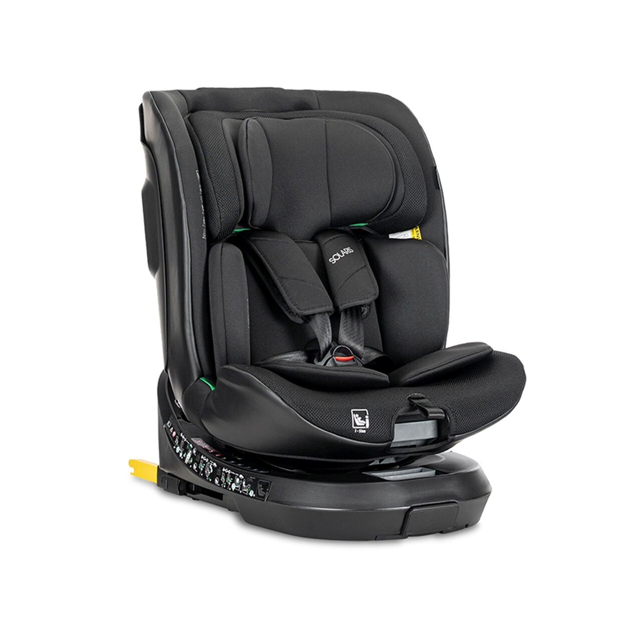 Lorelli Kindersitz Solaris i-Size 40 - 150 cm Stützbein 360 Grad Drehung Kissen schwarz