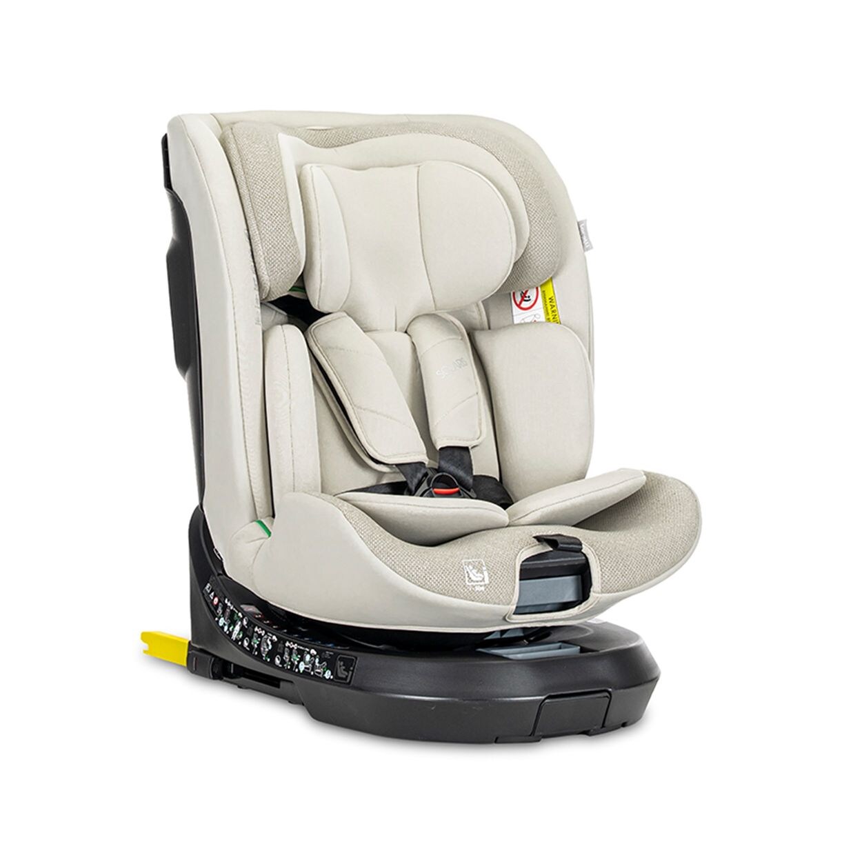 Lorelli Kindersitz Solaris i-Size 40 - 150 cm Stützbein 360 Grad Drehung Kissen beige