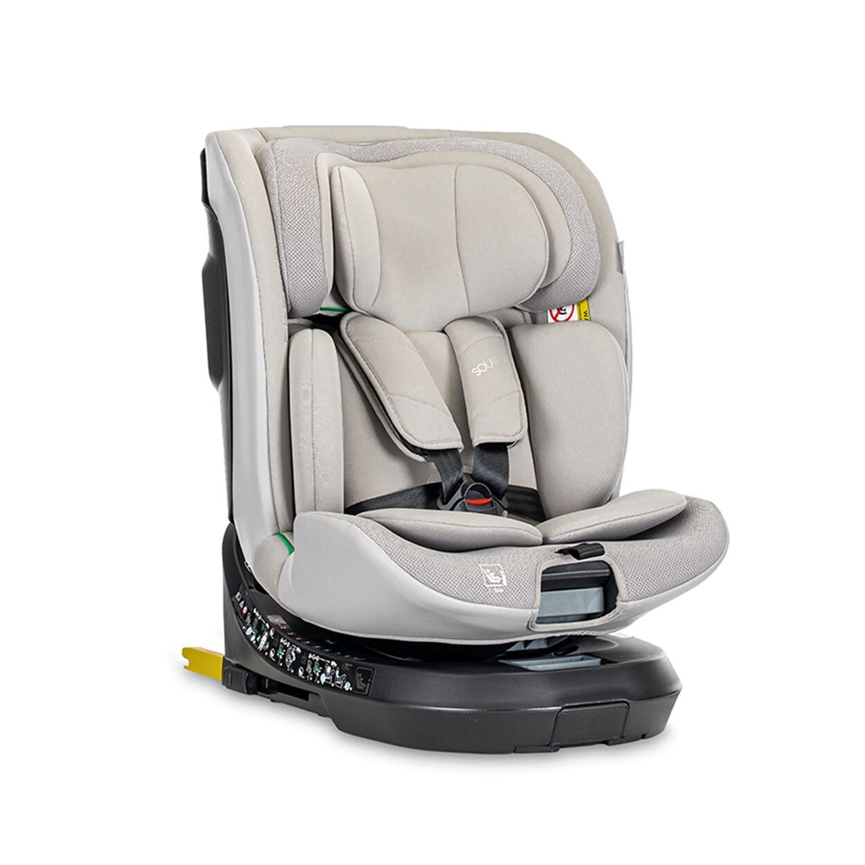 Lorelli Kindersitz Solaris i-Size 40 - 150 cm Stützbein 360 Grad Drehung Kissen grau