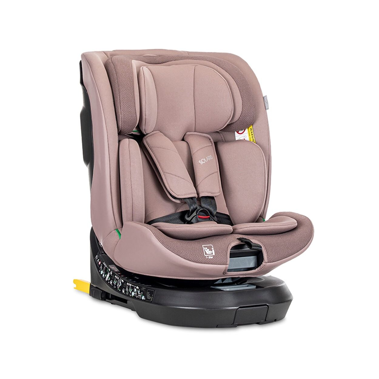 Lorelli Kindersitz Solaris i-Size 40 - 150 cm Stützbein 360 Grad Drehung Kissen rosa