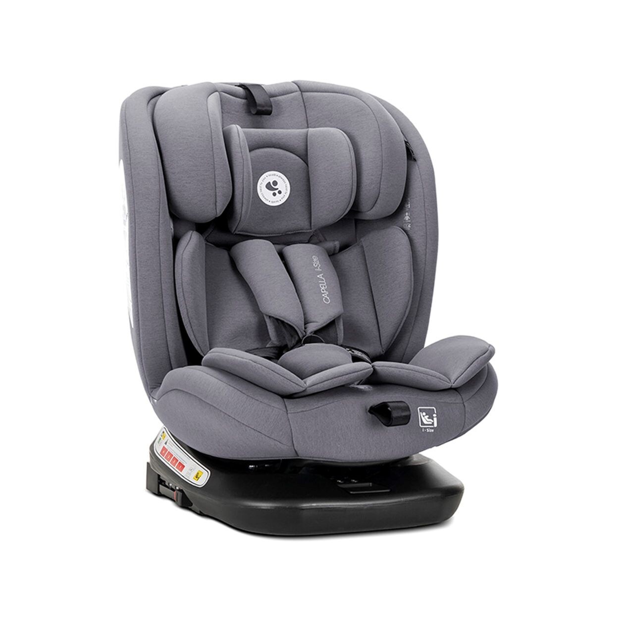Lorelli Kindersitz Capella 40 - 150 cm Isofix Kopfkissen Kopfstütze verstellbar grau