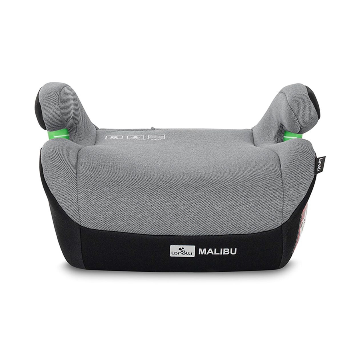Lorelli Kindersitzerhöhung Malibu 125-150cm Isofix abnehmbarer Bezug Armlehne grau