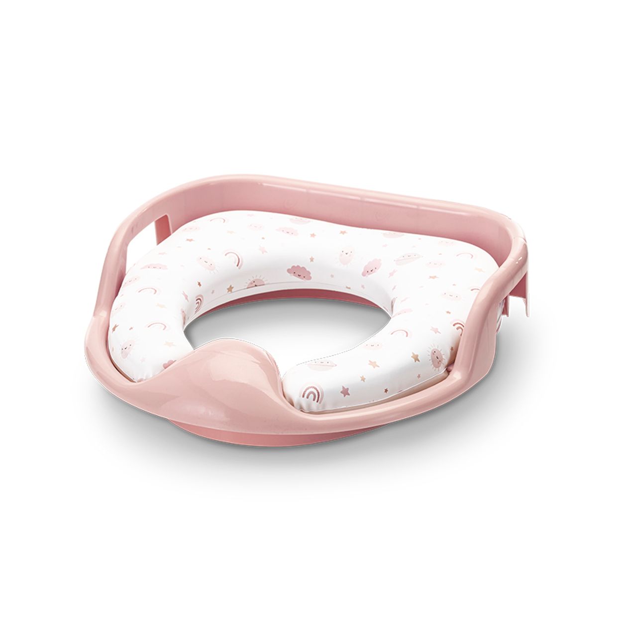 Lorelli Toilettensitz weich, Handgriffe, gepolstertes Sitzkissen, Spritzschutz pink - Bild 1