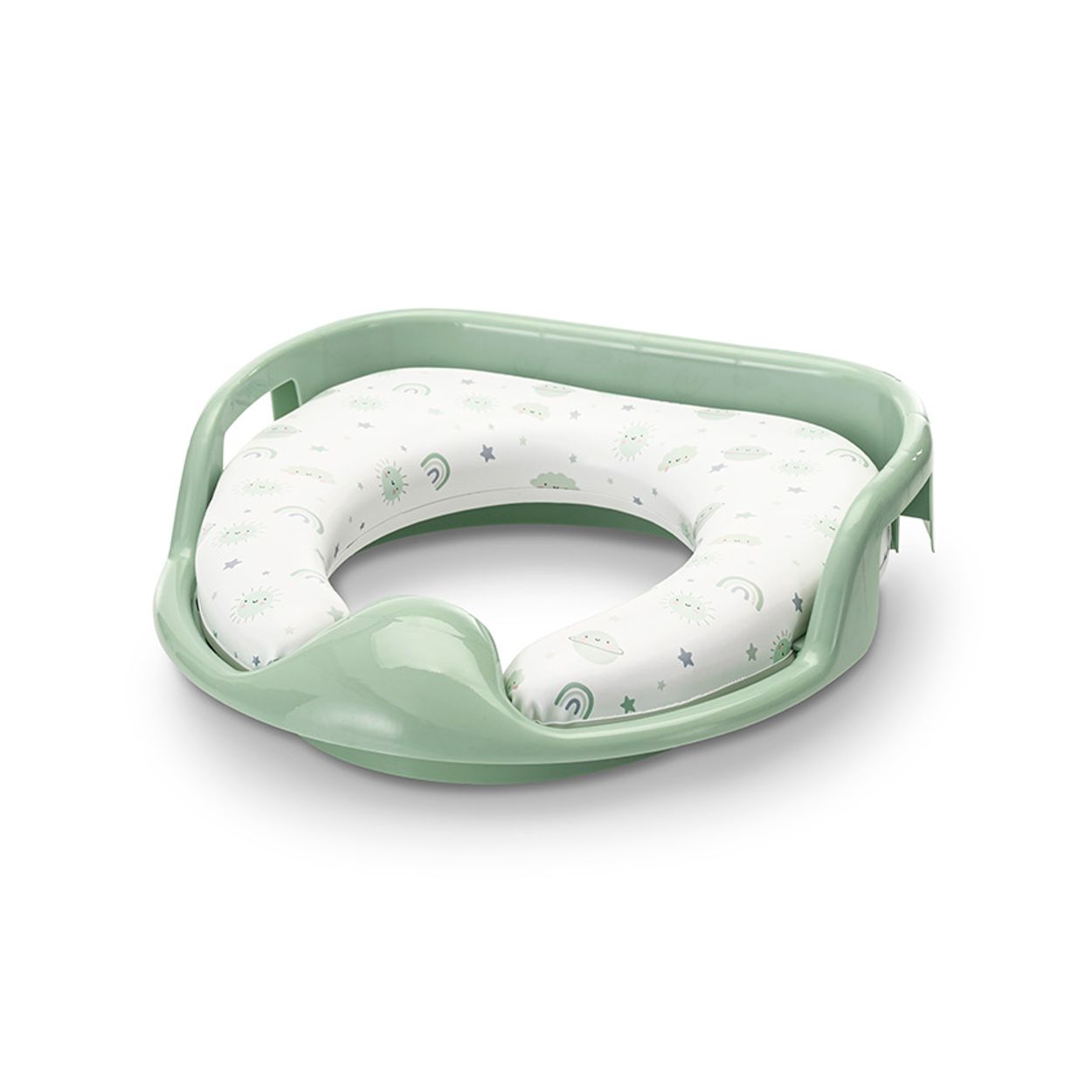 Lorelli Toilettensitz weich, Handgriffe, gepolstertes Sitzkissen, Spritzschutz dunkelgr&uuml;n - Bild 1