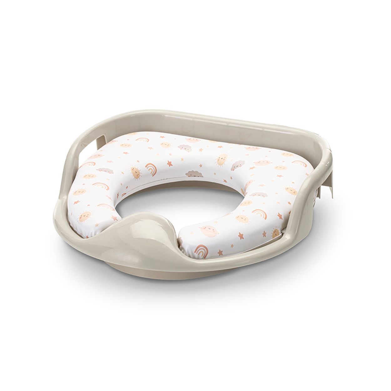 Lorelli Toilettensitz weich, Handgriffe, gepolstertes Sitzkissen, Spritzschutz beige - Bild 1