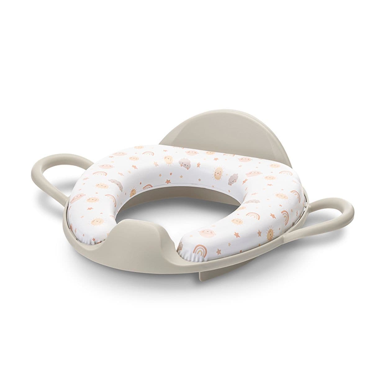 Lorelli Toilettensitz R&uuml;ckenlehne Handgriff gepolstert, Spritzschutz, Kunststoff beige - Bild 1