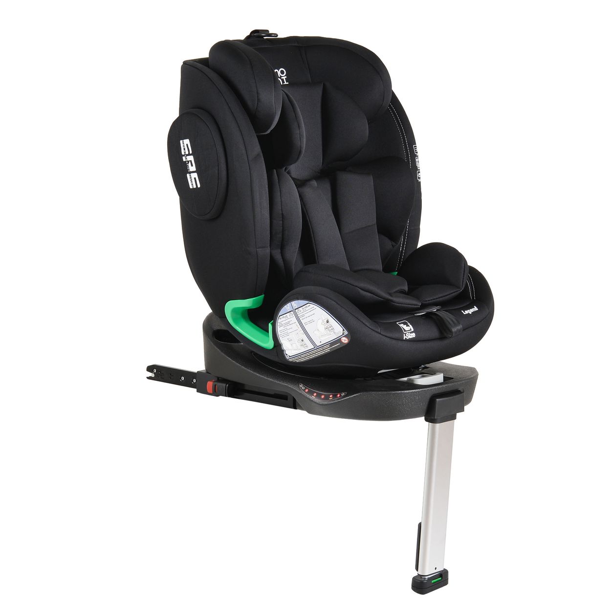 Moni Kindersitz Legend i-Size (40-150cm) Isofix 360 Grad-Drehung St&uuml;tzbein SPS schwarz - Bild 1