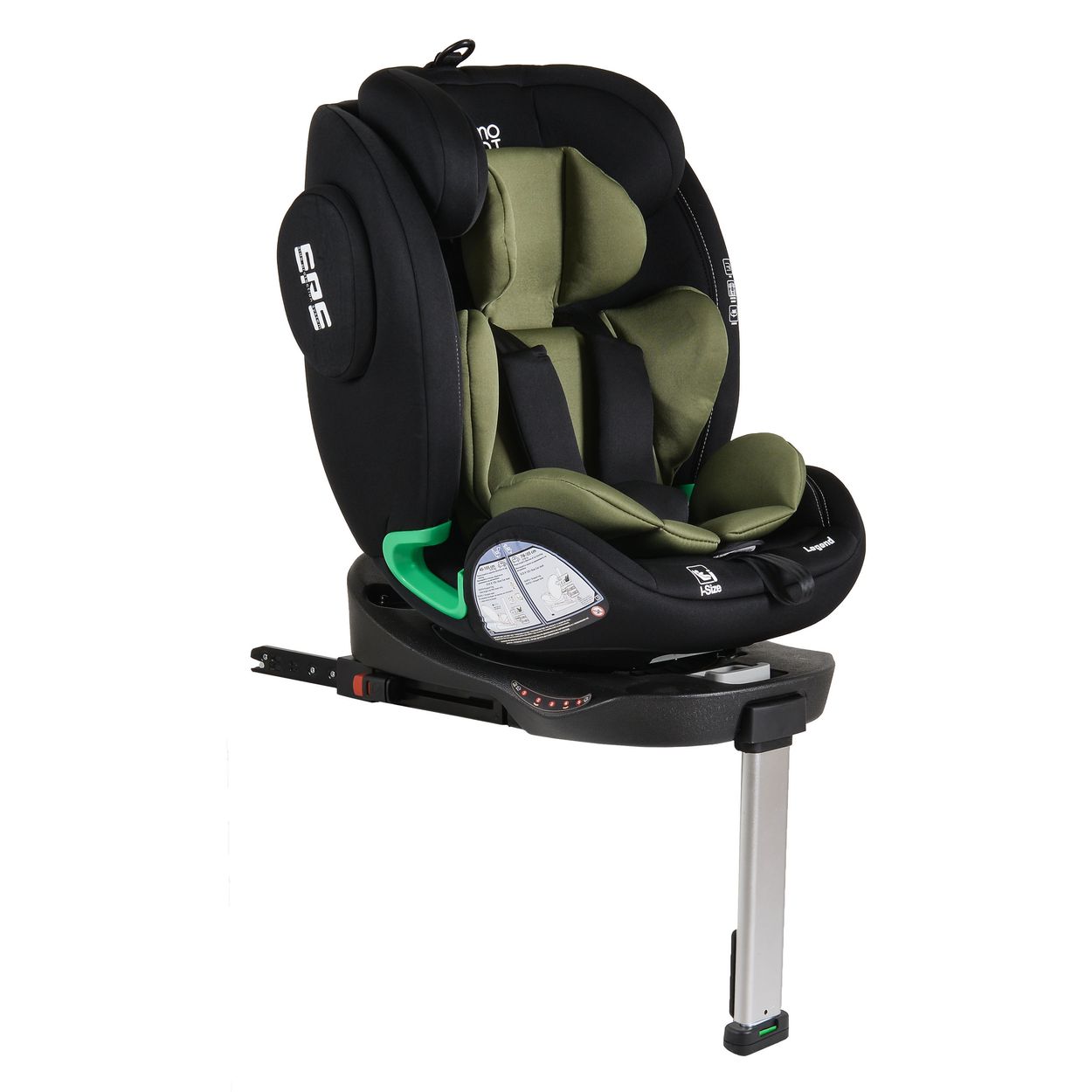 Moni Kindersitz Legend i-Size (40-150cm) Isofix 360 Grad-Drehung St&uuml;tzbein SPS gr&uuml;n - Bild 1
