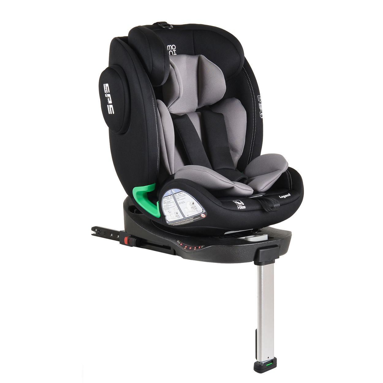 Moni Kindersitz Legend i-Size (40-150cm) Isofix 360 Grad-Drehung St&uuml;tzbein SPS grau - Bild 1