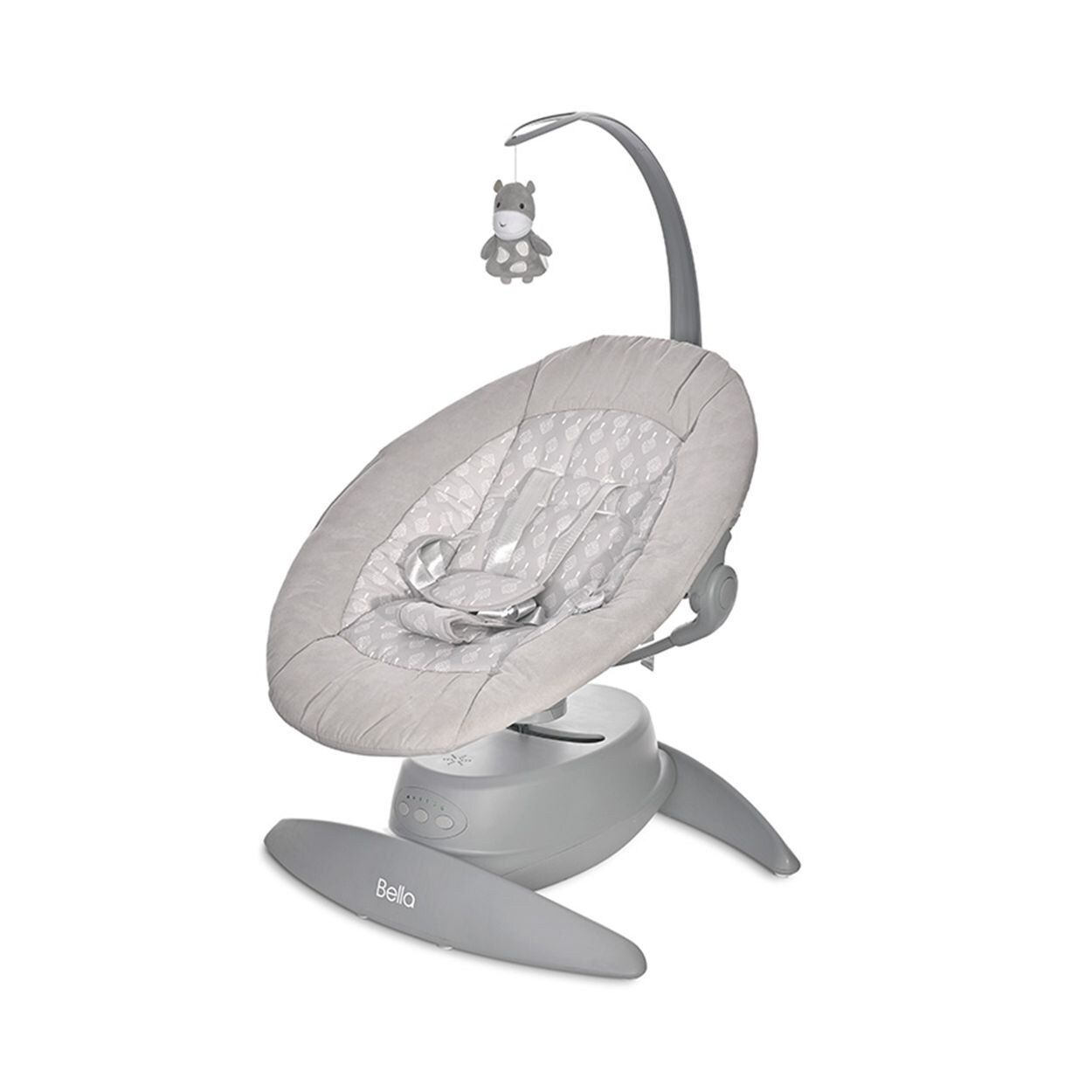 Lorelli Babywippe Bella Spielbogen Schaukelfunktion Melodien 360-Grad-Drehung grau
