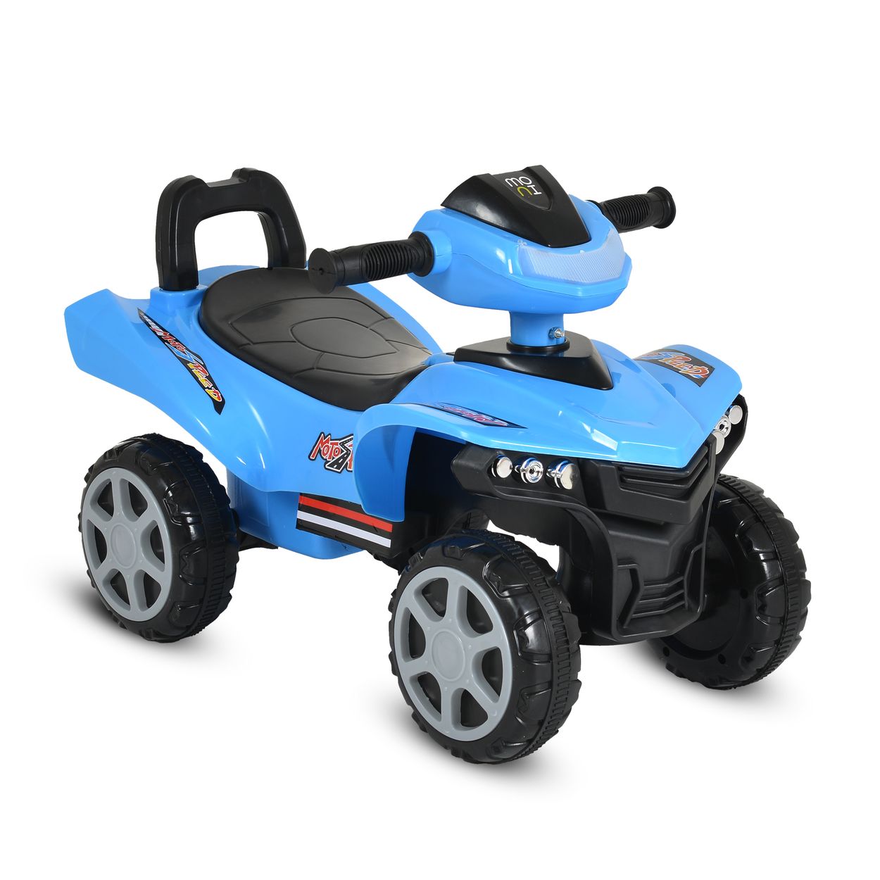 Moni Rutschfahrzeug No Fear 999 R&uuml;ckenlehne Melodien Licht Kunststoffreifen blau - Bild 1