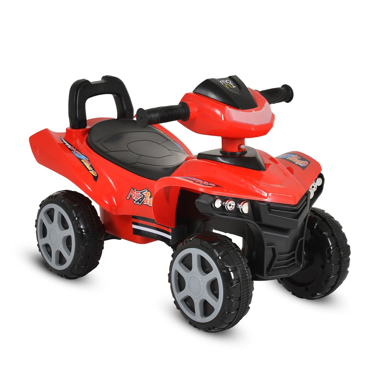 Moni Rutschfahrzeug No Fear 999 R&uuml;ckenlehne Melodien Licht Kunststoffreifen rot - Bild 1