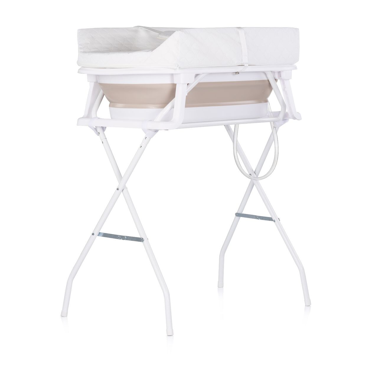 Chipolino Babywanne, Wickeltisch 2 in 1 Sonata Ständer faltbar Thermometer 11 kg beige