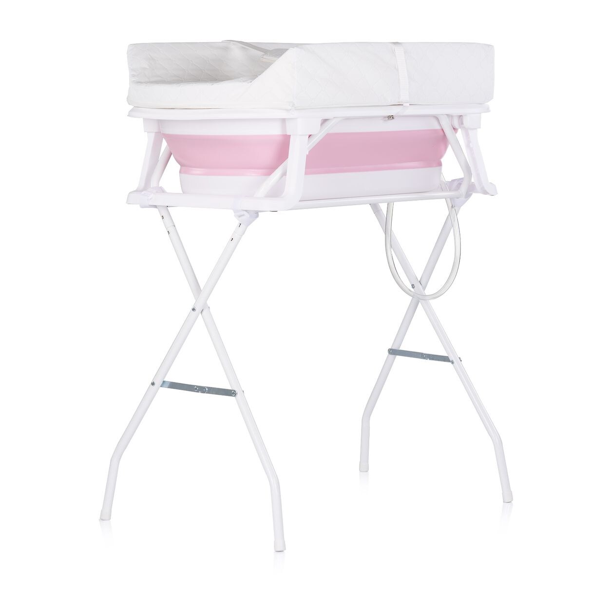 Chipolino Babywanne, Wickeltisch 2 in 1 Sonata Ständer faltbar Thermometer 11 kg rosa