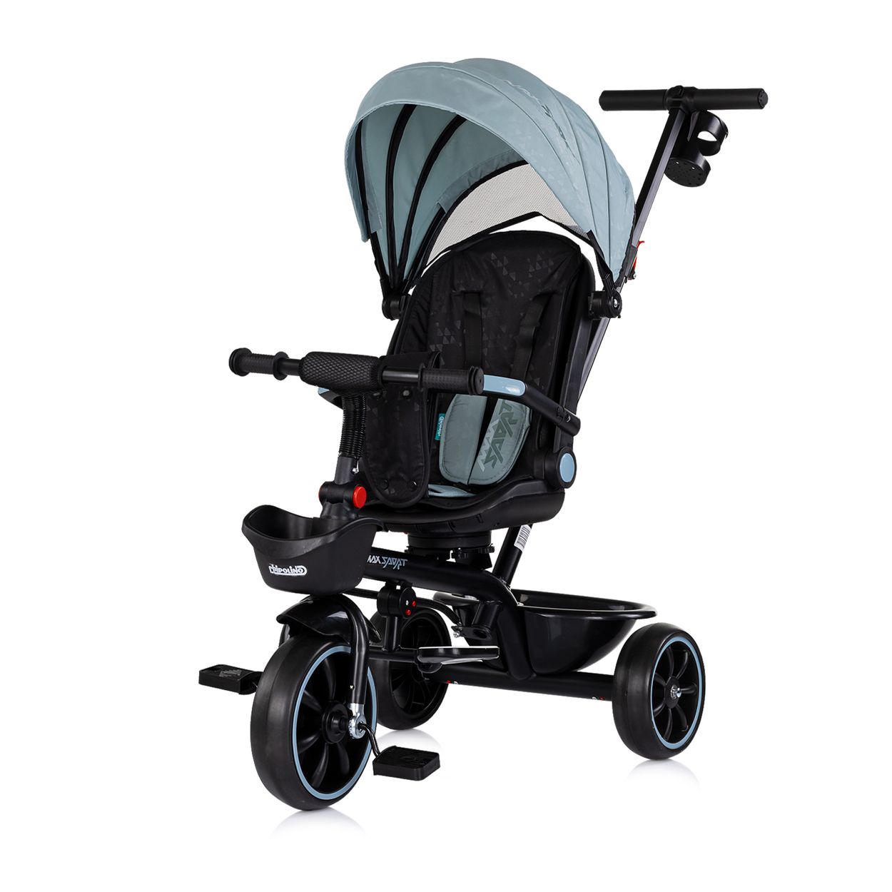 Chipolino Tricycle Max Sport 2 in 1, Dreirad, Becherhalter, Sitz umkehrbar, Korb hellblau - Bild 1