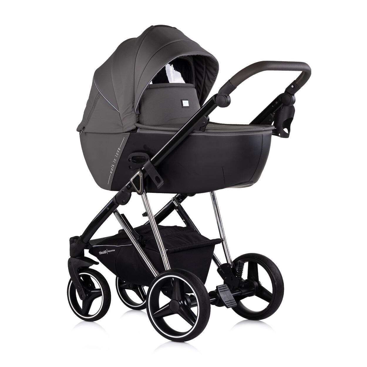 Chipolino Kombikinderwagen 3 in 1 Imperium Babyschale Babywanne Tasche Korb Gurt grau