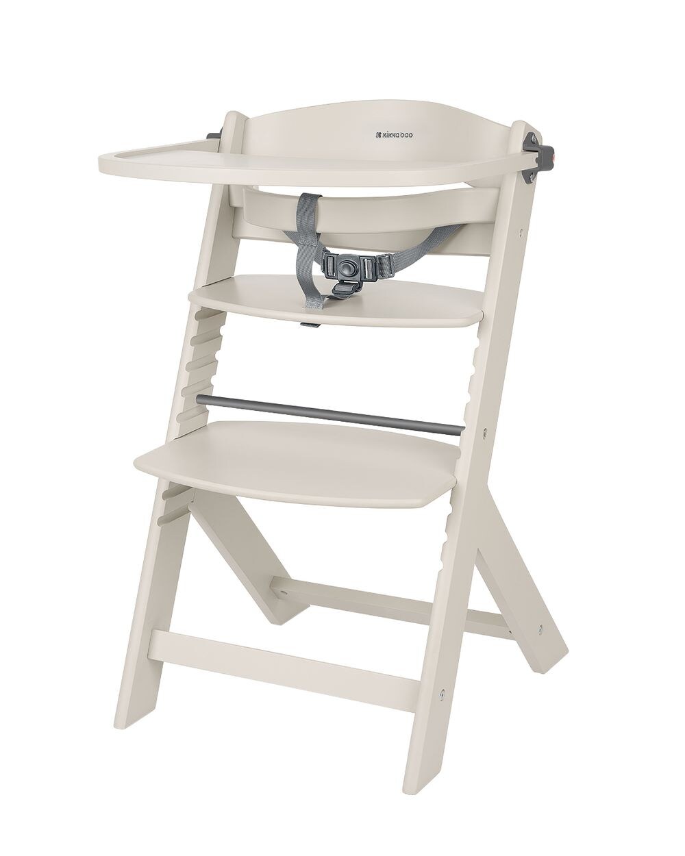 Kikka boo Kinderhochstuhl Nordy Holz Kinderstuhl Fußstütze verstellbarer Sitz beige