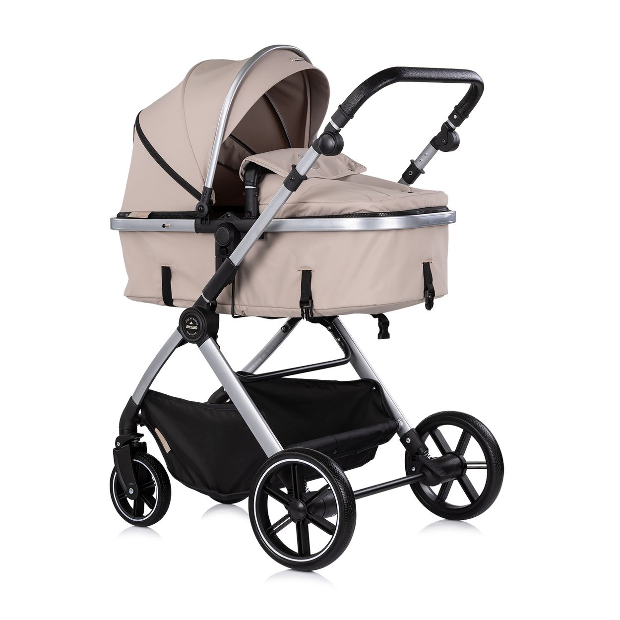 Chipolino Kombikinderwagen Pearl 2 in 1 umbaubar Rucksack Fu&szlig;sack Korb Federung hellbraun - Bild 1